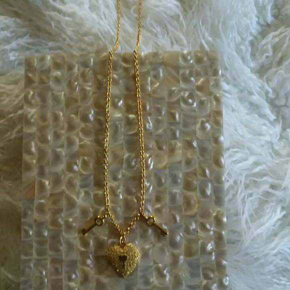 Napier Gold and Crystal Long Heart Pendant Necklace - Picture 3 of 4